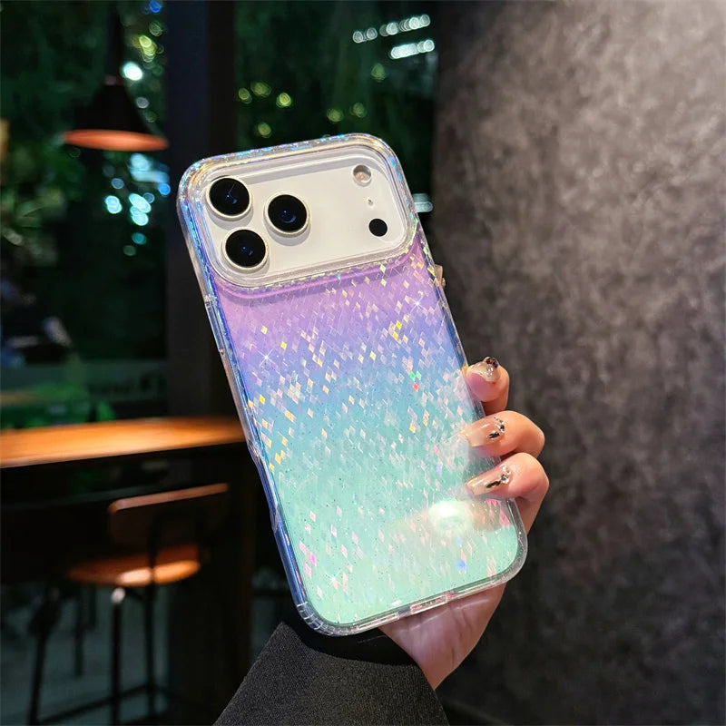 Gradient Glitter Bling Color Wireless Charging Magnetic For Magsafe Cases For iPhone 17 Air 16 15 14 Plus 13 12 Pro Max 11 Cover