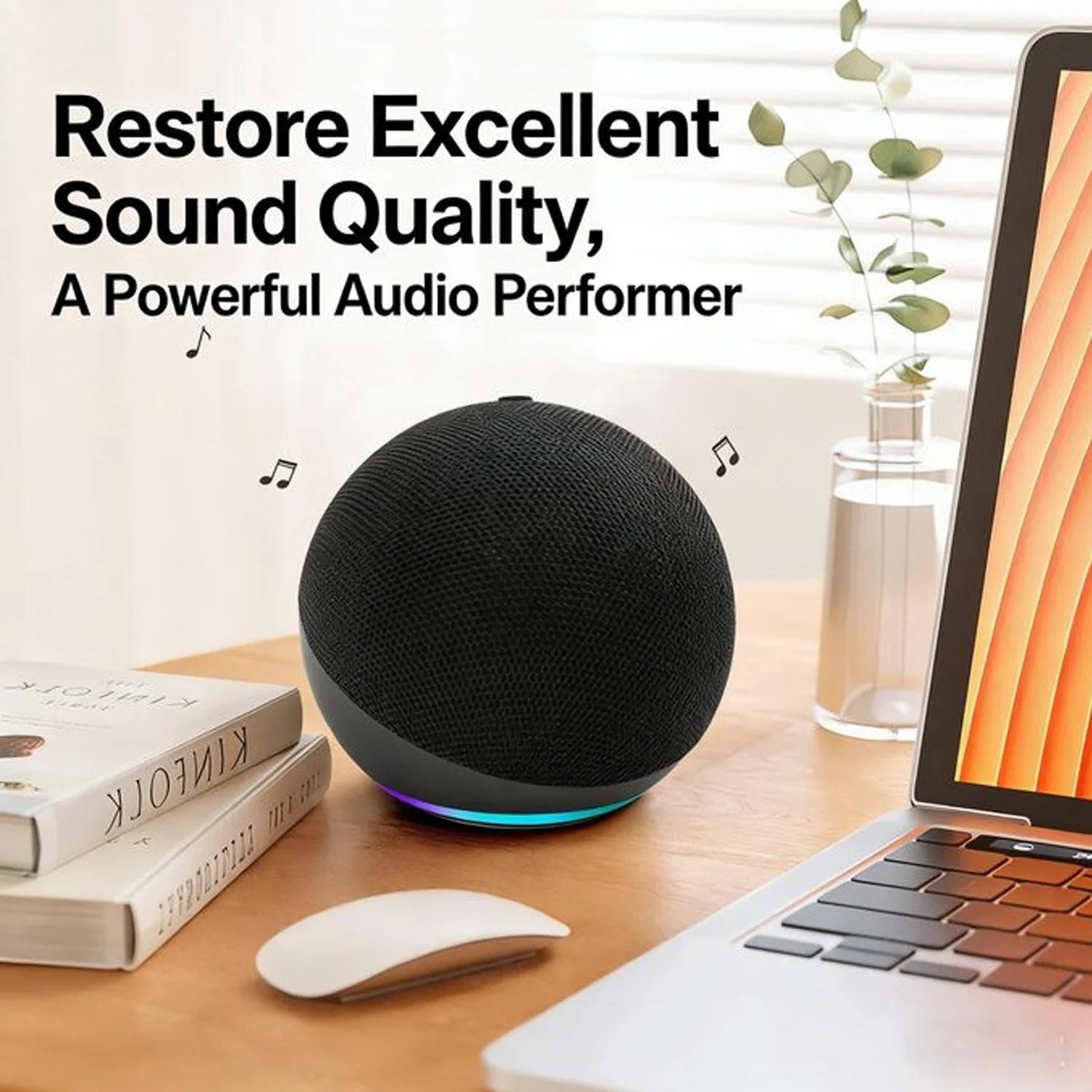 Portable Outdoor Alexa Bluetooth Speaker Designed for Owl With High-quality Sound And a Mini Desktop Design Audio