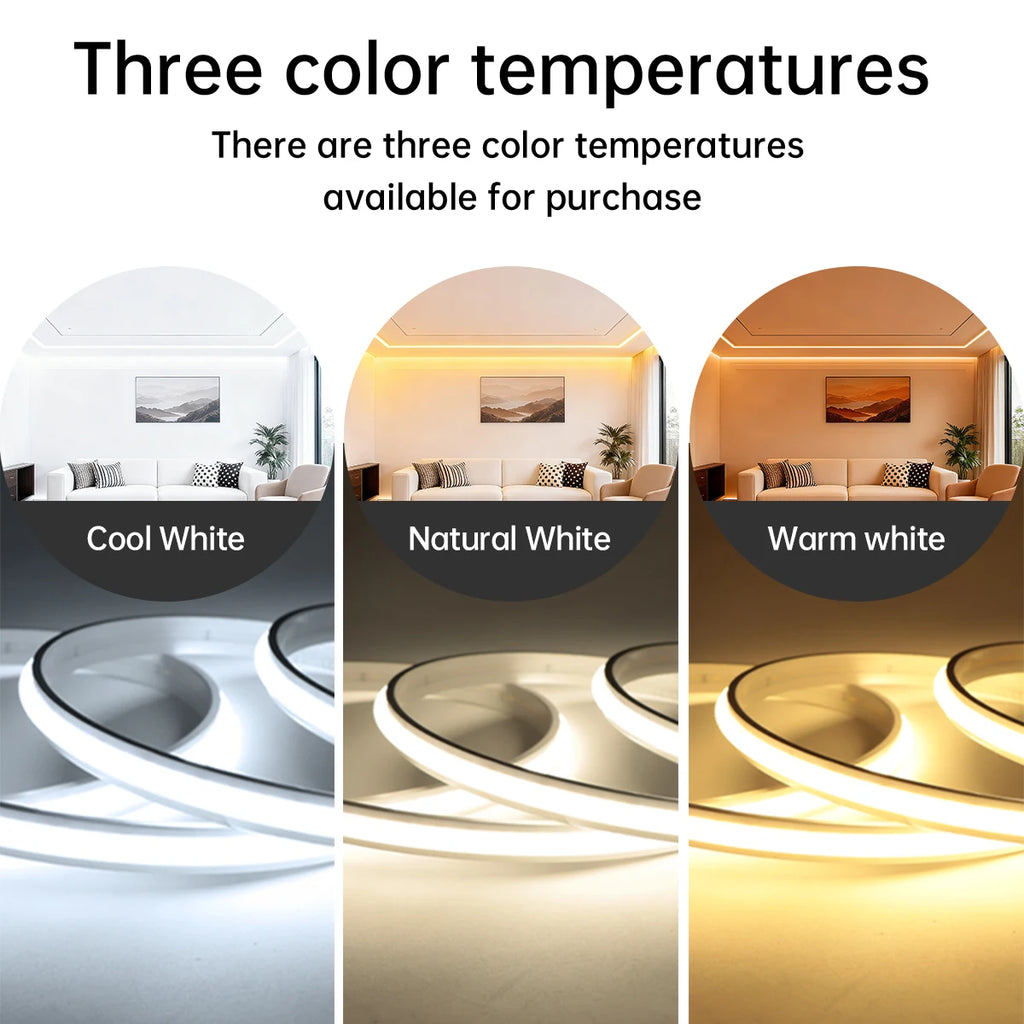 Alexa Silicone 24V Cob LED Strip Tuya Smart Home Wifi Lights Self Adhesive Neon Tape With Dimmable LED Dimmer Controller 5m 10m
