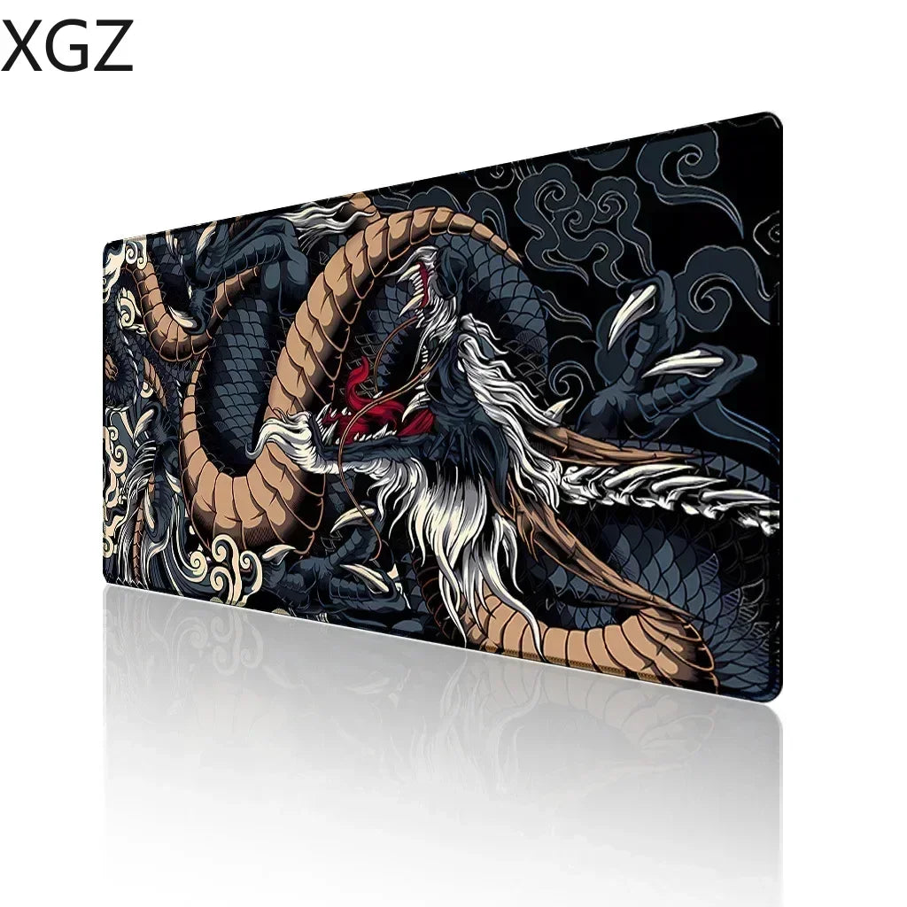 large Japanese dragon gaming mouse pad XXL keyboard  machine deskmat on the table speed mats animation carpet rubber rug 40*90cm