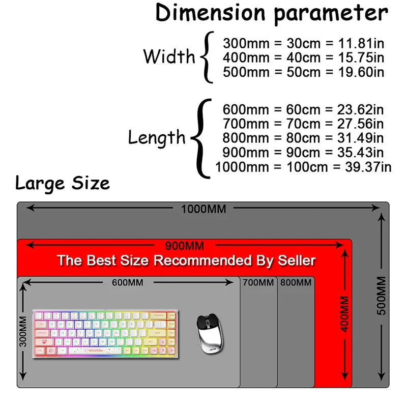Large mouse pad 900x400x4mm Anime mousepad landscape table Carpet DeskMat Computer Gamer Gaming Peripheral Accessories desk pad