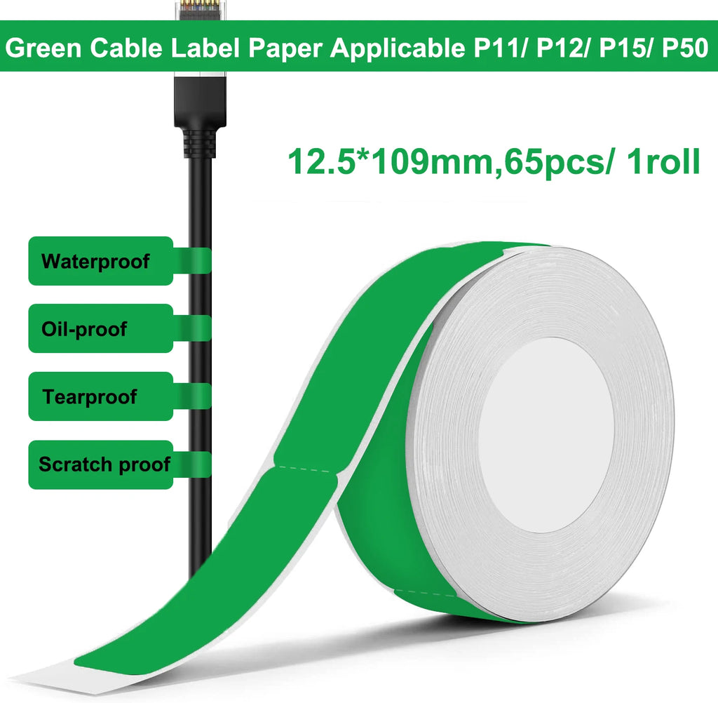 P12 Thermal Label Paper 15mm*4M/15mm*7M Adhesive Continue Label tape for P12/P15/P50/Q30/D30 KingJim LR5C Office Label Printer