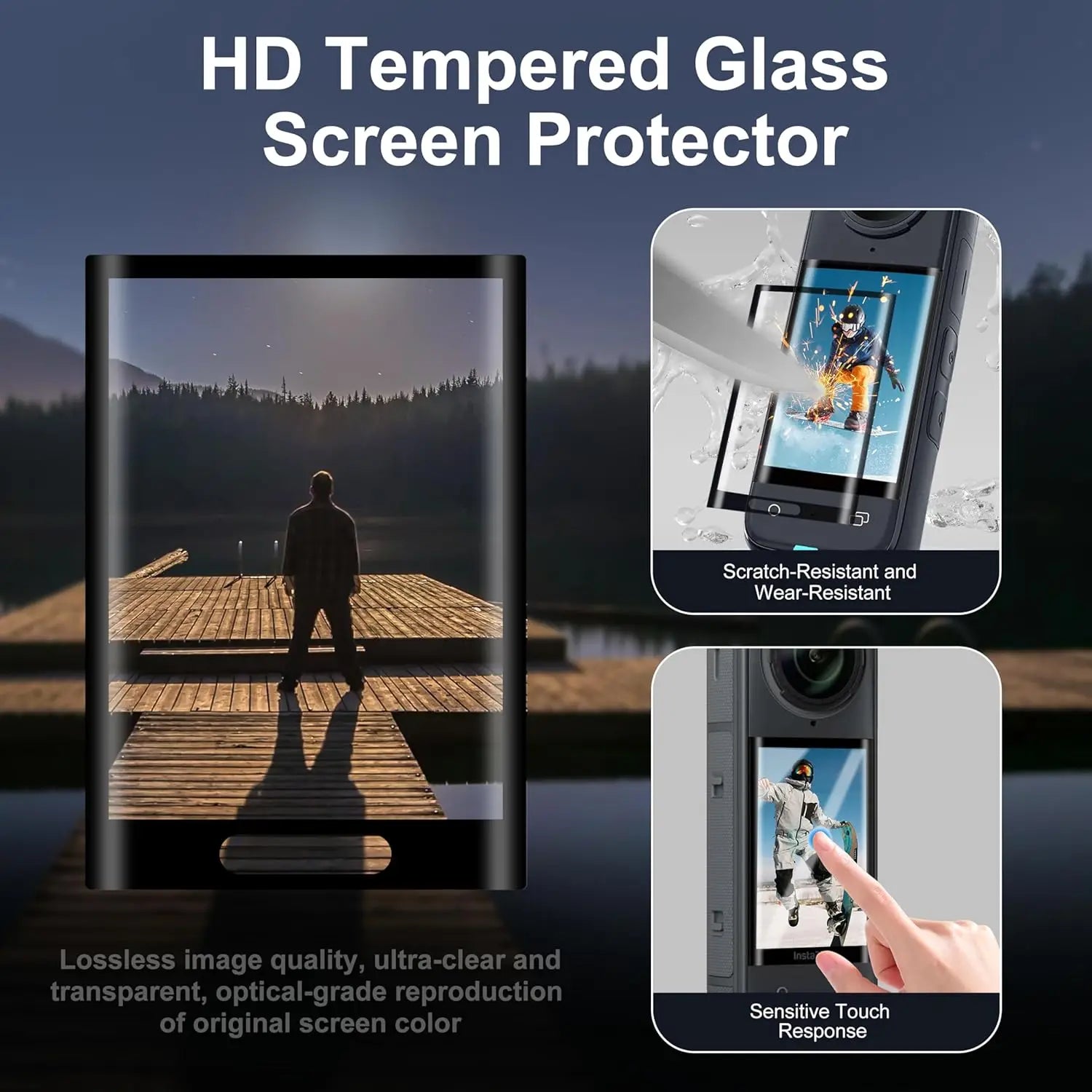 For Insta 360 X5 Accessories Kit Include Carry Case/Silicone Cover/Lens Guards/Screen Tempered Glass/Silicone Support Base Mount