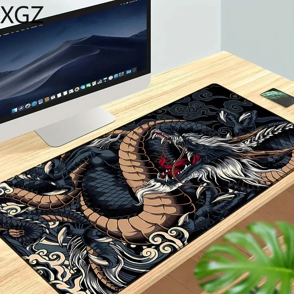 large Japanese dragon gaming mouse pad XXL keyboard  machine deskmat on the table speed mats animation carpet rubber rug 40*90cm