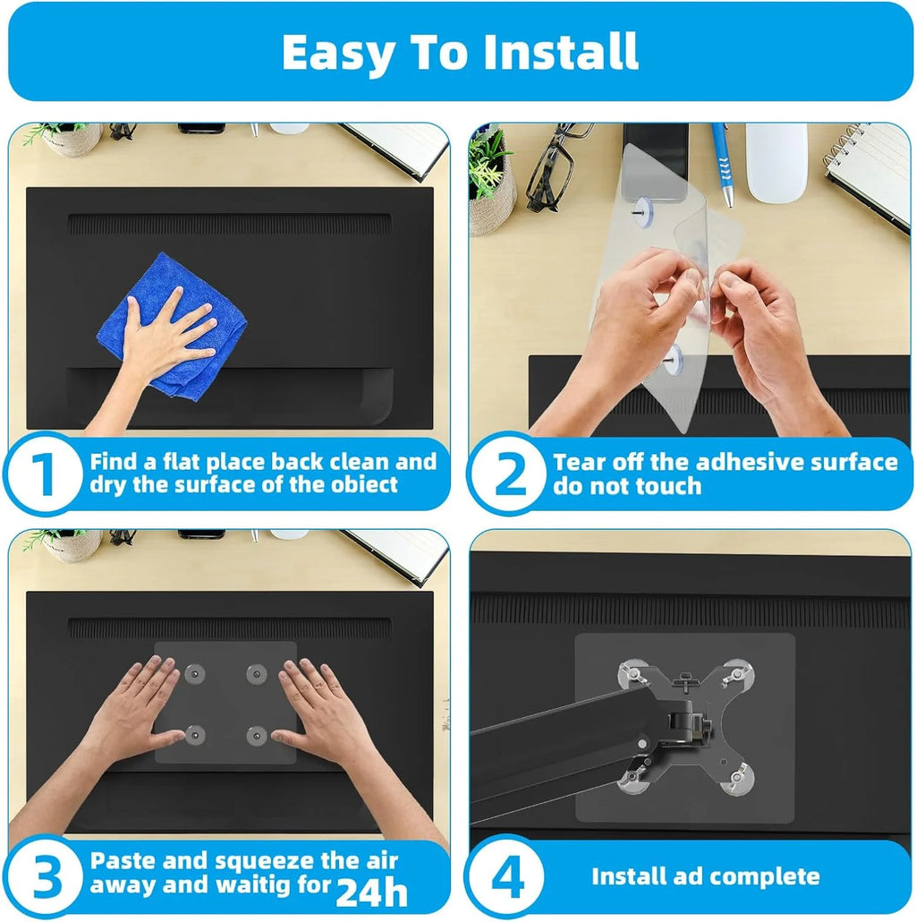 1pc Adhesive Tape for Desktop LED LCD Monitor Holder Arm Extension VESA Adapter Fixing Bracket Display Bracket No Mounting Hole