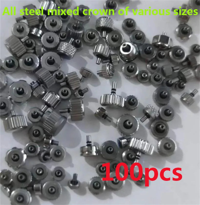 Watch Accessories Are In Bags All Steel Watch Handle Various Sizes Long Short Mixed Watch Crown Clock Maintenance Parts