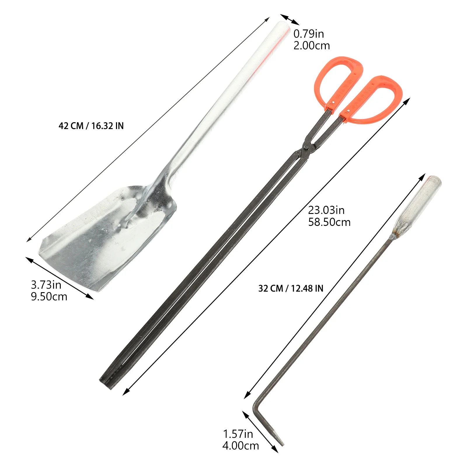 1 set Fireplace Tools Set Fire Tool Fire Accessories Winter Fireplace Tool Fire Poker Fireplace Fire Hook Fireplace Shovel Iron