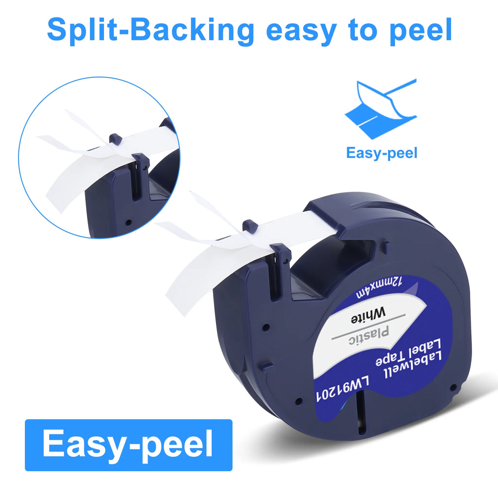 2/5/10Pcs 91201 91202 12267 12mm LT Tape Compatible for Dymo Letratag 91221 91331 91200 Label Tape for DYMO LT-100H Label Maker